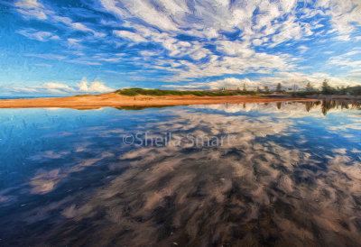 Narrabeen panorama with clouds