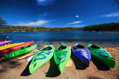 Kayaks at Narrabeen Lagoon