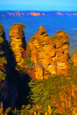 Three sisters in the Blue Mountains.