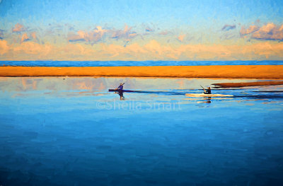 Kayakers at Narrabeen