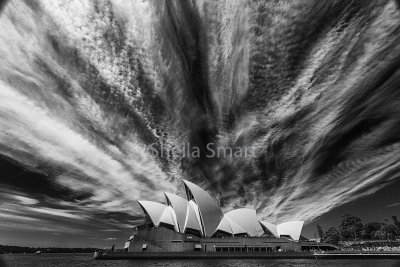 Land, cityscapes and seascapes in black and white