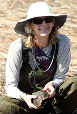 Julie with a Wood Turtle