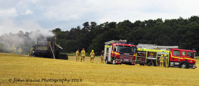 Today in Norfolk: Combine Harvester Gutted By Fire
