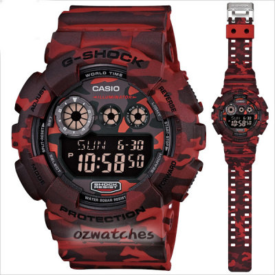CASIO G-SHOCK GD-120CM GD-120CM-4 WOODLAND CAMOUFLAGE PATTERN STOCK RESISTANT