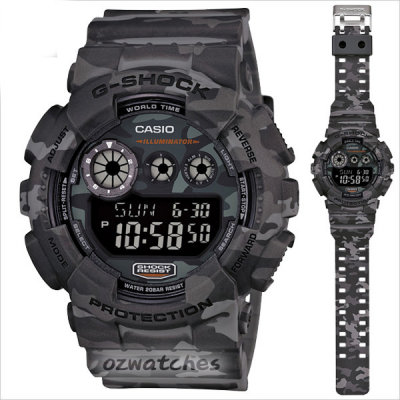 CASIO G-SHOCK GD-120CM GD-120CM-8 WOODLAND CAMOUFLAGE PATTERN STOCK RESISTANT