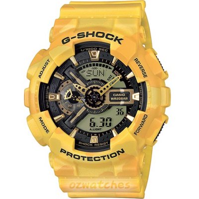 CASIO G-SHOCK GA-110CM-9A GA-110CM-9ADR SUNSHINE YELLOW CAMOUFLAGE PATTERN 