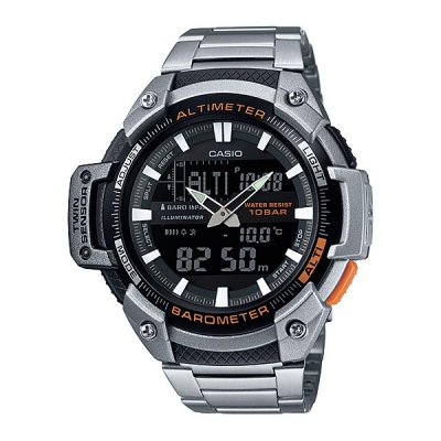 CASIO SPORT GEAR OUTGEAR MENS DIGITAL WATCH SGW-450HD-1B TWIN SENSOR SGW-450HD-1BDR STAINLESS STEEL BAND