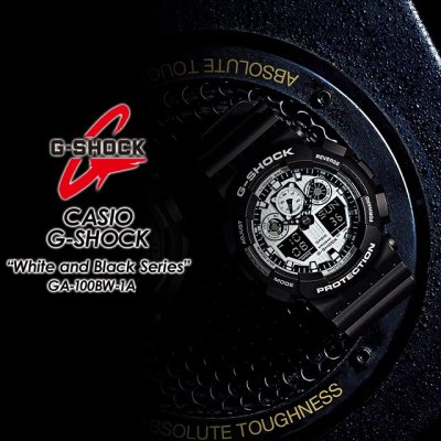 Shop Australia Online CASIO G-SHOCK MENS WATCH ANALOG DIGITAL GA-100BW-1A GA-100BW-1ADR at ozDigitalWatch.com