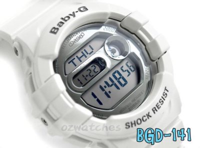 Shop Australia Online - CASIO BABY-G LADIES DIGITAL WATCH BGD-141-7 BGD-141-7DR WHITE at ozDigitalWatch.com