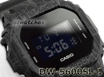 Shop Australia Online - CASIO G-SHOCK MENS DIGITAL WATCH DW-5600SL-1 DW-5600SL-1DR BLACK at ozDigitalWatch.com