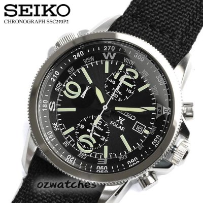 Shop Australia Online - SEIKO PROSPEX SOLAR CHRONOGRAPH MENS WATCH SSC293 SSC293P2 BLACK CLOTH BAND at ozDigitalWatch.com