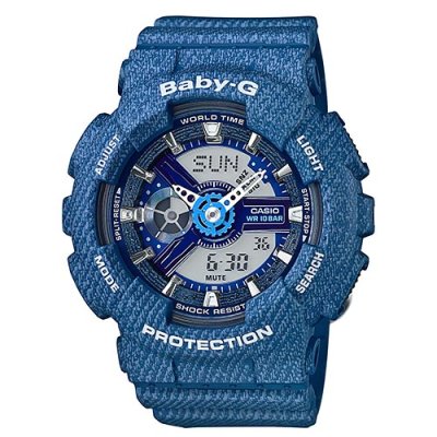 Shop Australia Online - CASIO BABY-G WATCH BA-110DC-2A2 BLUE DENIM PATTERN BA-110DC-2A2DR