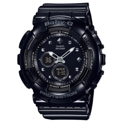 Shop Australia Online - CASIO BABY-G LADIES WATCH BA-125-1A BA-125-1ADR BLACK STUDS FACE