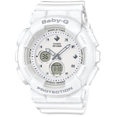 Shop Australia Online - CASIO BABY-G LADIES WATCH BA-125-7A BA-125-7ADR WHITE STUDS FACE