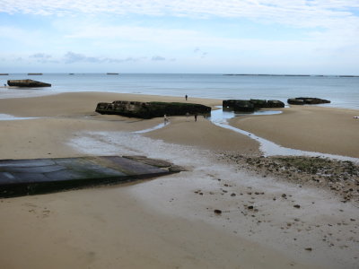 remnants of the artificial harbor at Arranches, Normandy