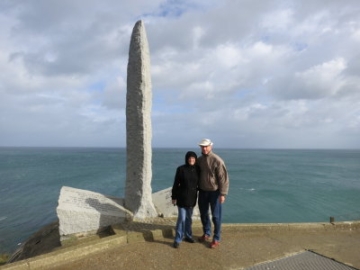 Monument to the Army Rangers from Texas who scaled the cliffs at Point Du Hoc
