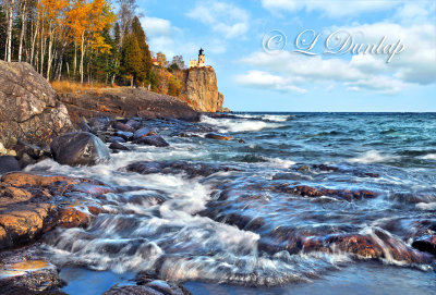 *** 44.8- Split Rock Lighthouse:  Cascading Surf, October 5th