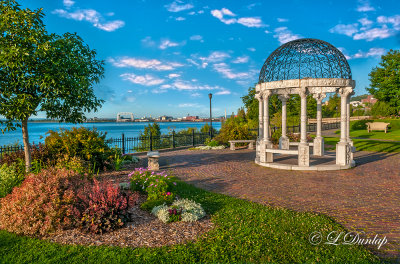 93.4 - Duluth:  Gazebo At Rose Garden, View Towards Harbor  