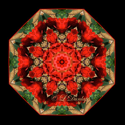 6. Holiday Rose With Gold Design Fabric 12 Kaleidoscope