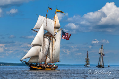 Tall Ships TS-33: Topsail Schooner Pride Of Baltimore II Leading other Tall Ships 