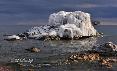 114.3 - Winter: Silver Bay Ice-Covered Rock 