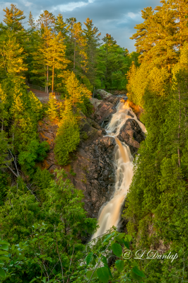 *** 56.4 - Pattison State Park:  Big Manitou Falls At Sunset's Golden Hour