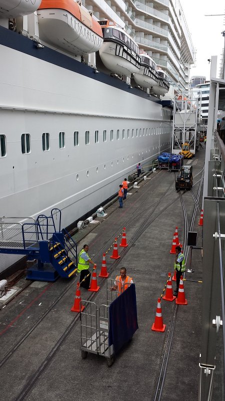 Celebrity Solstice getting ready for departure, Auckland NZ