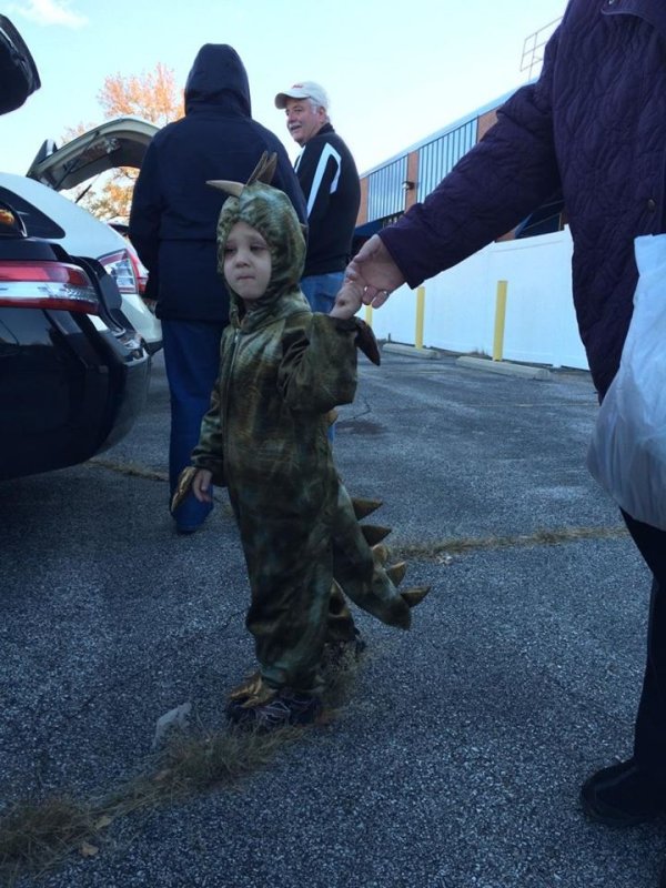 Joel the Dinosaur!  Happy Halloween