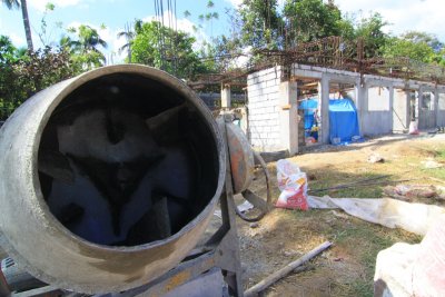 Mixing the sand and cement today: Teaching teamwork soon