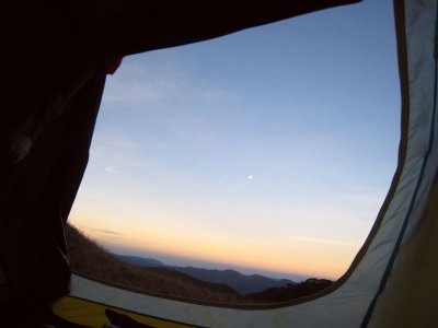 Moon inside our tent