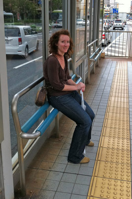 Tracy Hindle - Waiting for the Bus Rail Bench
