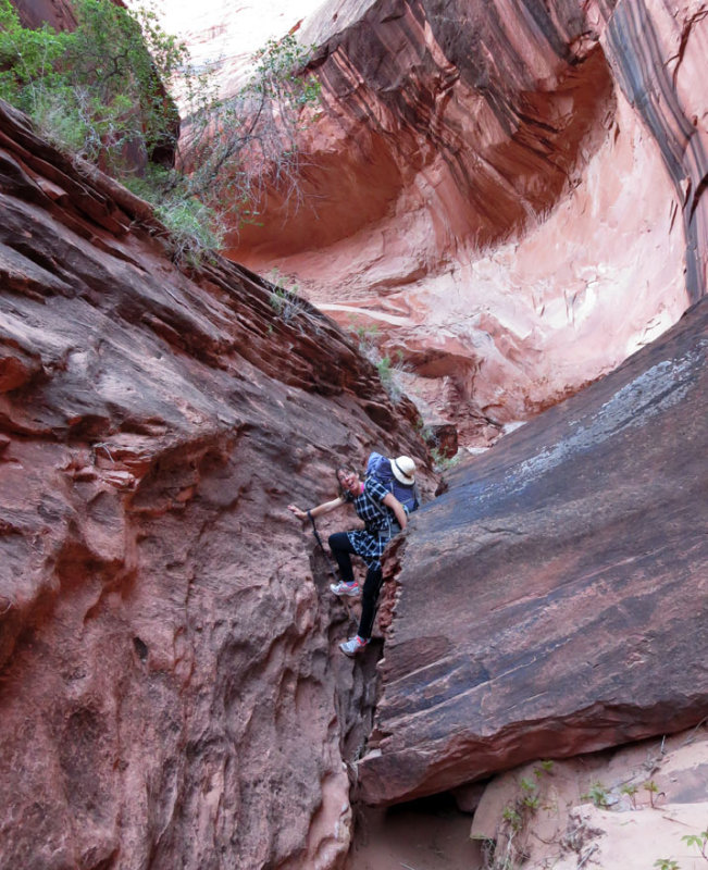 Some scrambling, bushwacking and wading was required