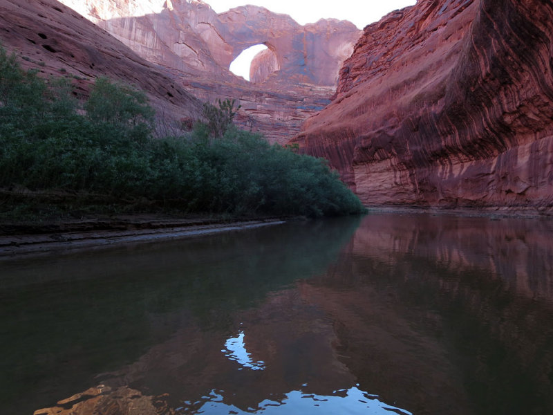 Stevens arch looms above again. An aircraft has flown through the arch