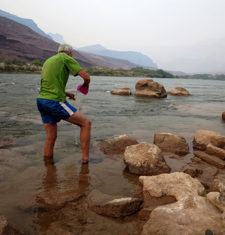 Cooling down at Cardenos Creek junction with the Colorado