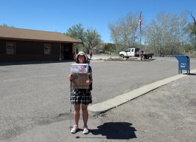 We hitch into Hanksville, Utah and pick up our 'resupply box' at the Post Office