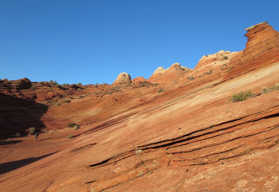 Hiking at 7am over rock slabs