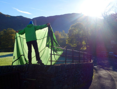 Part I Drying the tent in Patterdale after a frosty night