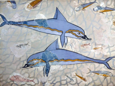 Minoan dolphin fresco Heraklion