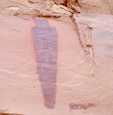 Horseshoe canyon Great Gallery- figure with dog