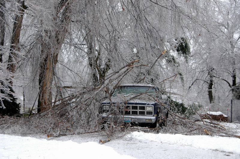 Truck in Ice Storm