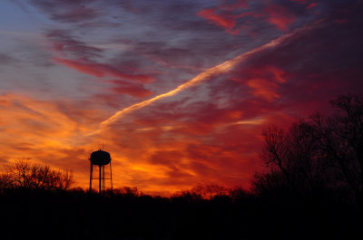 Sunrise with Water Tower Foreground