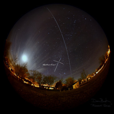 ISS Passage with Northern Cross Highlighted