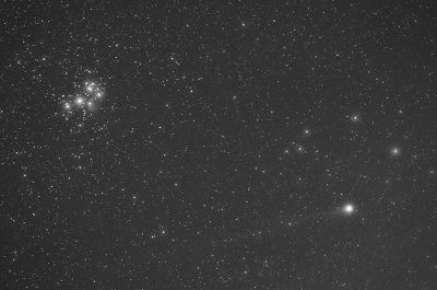 Comet Lovejoy (C/2014 Q2) with Pleiades
