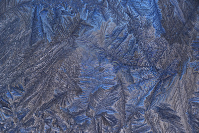 Ice on Glass with Blue Sky (Macro)