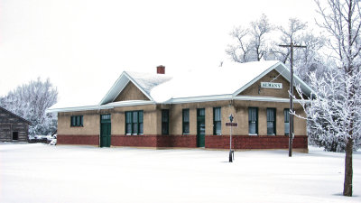 Railroad Depot in Winter