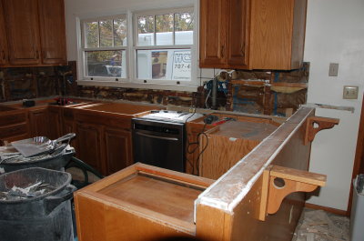 countertops removed