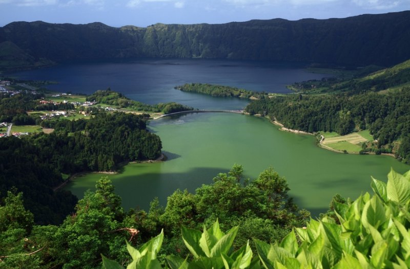 Blue and green crater lakes, Sete Cidades