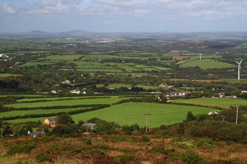 View from Caerloggas Downs towards Bodmin Moor