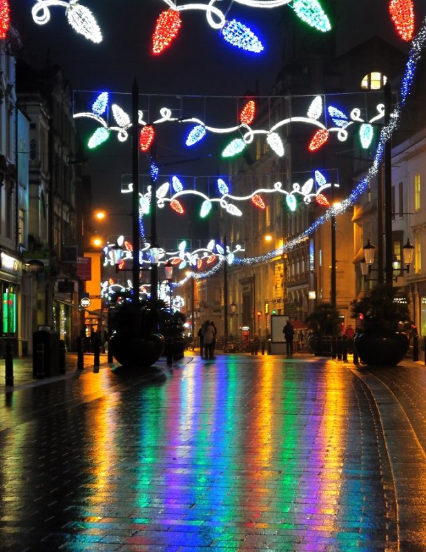 Christmas lights, High Street, Cardiff