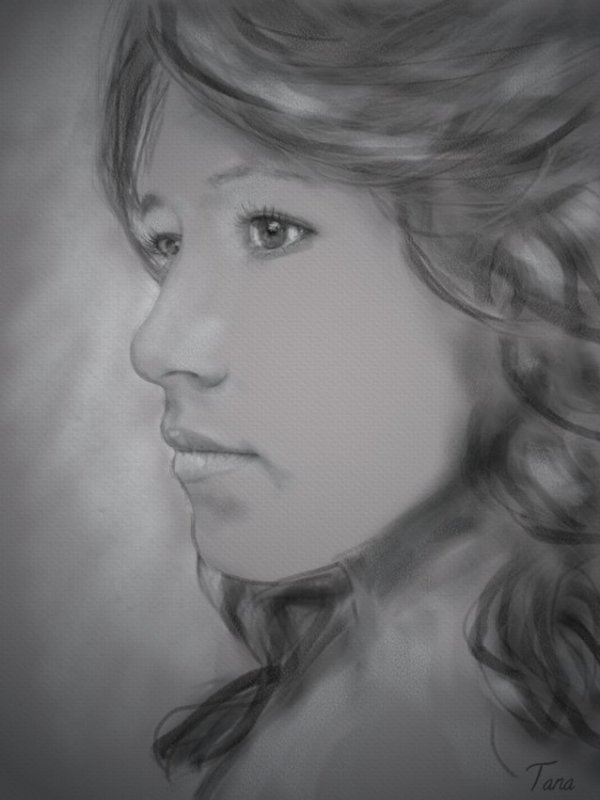 Charcoal and Chalk Girl